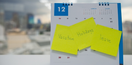 Calendar with sticky notes