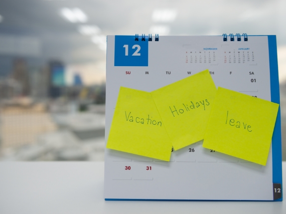 calendar with sticky notes